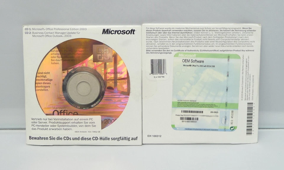 Microsoft Office 2003 Professional mit Word, Excel, Access, Outlook, Powerpoint - Bild 1 von 1