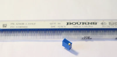 25-Gang THT Trimmer-Potentiometer - 3296W-1-105LF - 1 MOhm - 10% - 500 mW - NEU - Bild 1 von 3