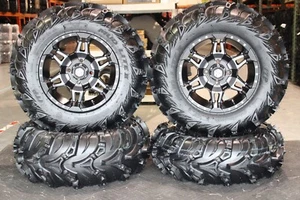 YAMAHA VIKING 700 27" MUD LITE II 14" HD7 SMOKE ATV TIRE & WHEEL KIT YAM11K - Picture 1 of 7