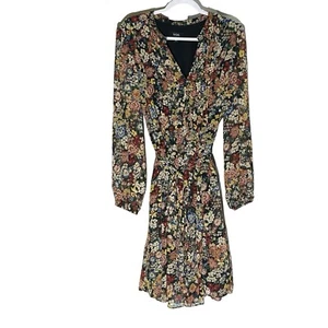 MSK Jewel Tone Multicolor Floral Pin-tucked Belted  Shirt Dress 18 New w/o Tag - Picture 1 of 11