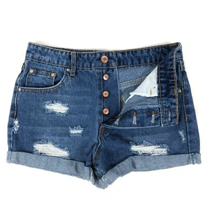 Forever 21 Los Angeles Blue Jean Shorts Button Fly Women’s Size 24 - Picture 1 of 7