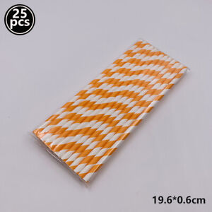 Paper Straws With Colored Stripes Environmentally Friendly Degradable Disposable