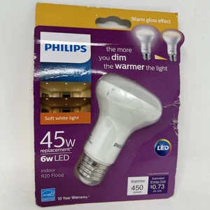 Philips R20 Dimmable Warm Glow Light Effect LED Light Bulb 45W Soft White  - Picture 1 of 9
