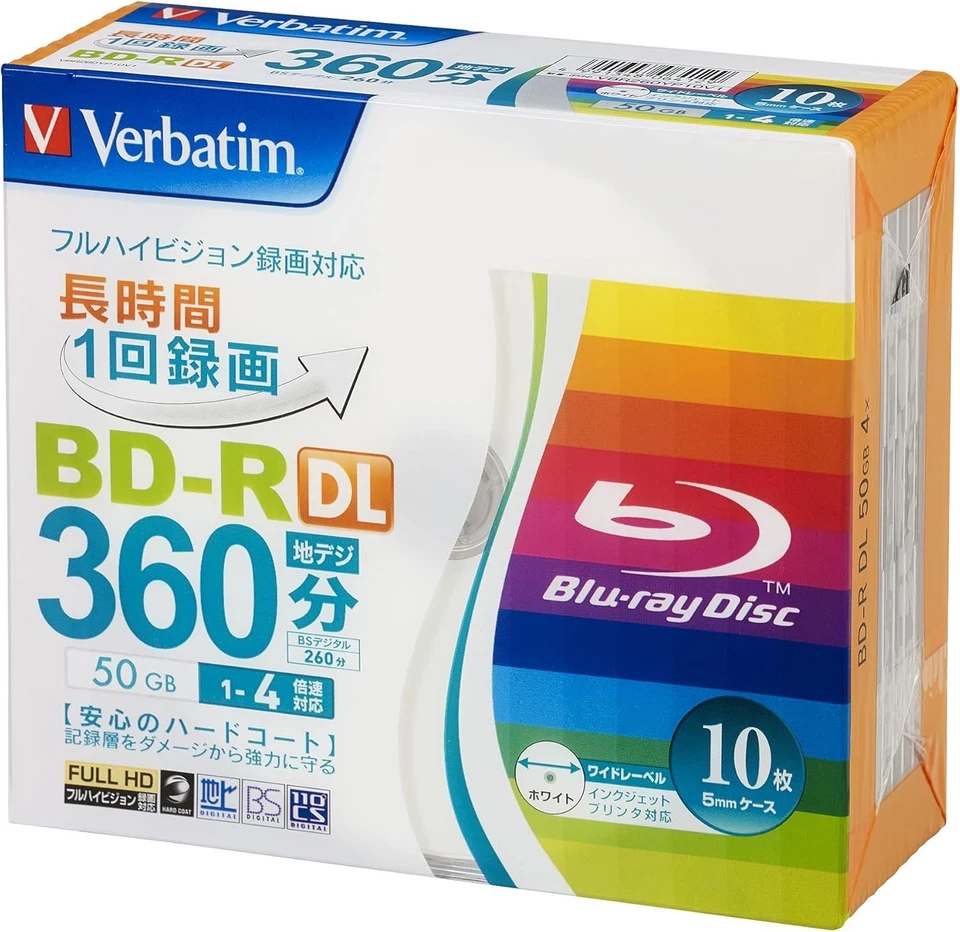 Verbatim VBR260RP100SV1 50GB Blu-ray BD-R Disc 10 pcs - Image 1 of 4