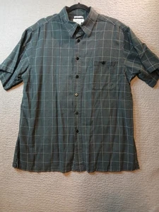 Chereskin Shirt Mens XL Black Plaid Short Sleeve Linen Blend Button Up - Picture 1 of 11