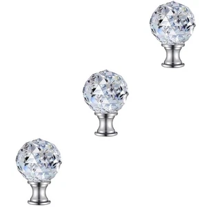 3 Pcs Tapped Crystal Lamp Finials Light Screw Caps for Lamp Shade - Picture 1 of 12