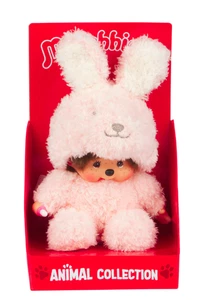Sekiguchi Monchhichi Sitting Fluffy Bunny Doll Plush - Picture 1 of 3