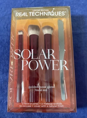 Juego de cepillos Real Techniques Solar Flare Golden Hour nuevo en caja 098 099 100 espátulas Foto 1 de 4