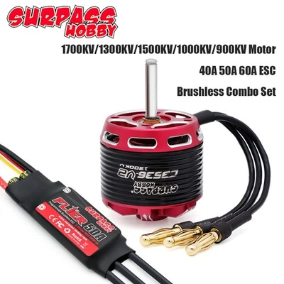 SURPASS HOBBY 900-1700KV Bürstenloser Motor 40-60A ESC für RC Air Plane Drone