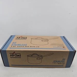 All-Clad 3 Quart D3 3-Ply Stainless Steel Sauce Pan with Lid Induction, Oven - Picture 1 of 7