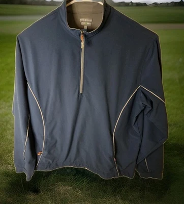Peter Millar Element 4 Wind Jacket Men's XL Pullover 1/4 Zip Blue Fleece Golf - Image 1 of 4