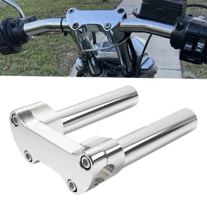 Chrome 6" Handlebar Riser 1" Top Clamp For Harley Road Glide King Dyna Softail - Picture 1 of 11