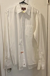 Nordstrom 16 35 Men's Crisp White Dress Shirt French cuffs 25-237-1 - Foto 1 di 10