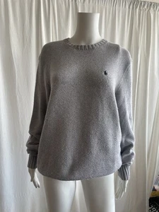 Ralph Lauren grauer Baumwollpullover Gr. M neu mit Etikett Vintage Ralph Lauren - Bild 1 von 7
