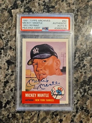 1991 Topps Archives Mickey Mantle novato automático PSA RC autógrafo🔥 Foto 1 de 2