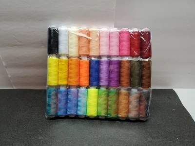 Embroidery Sewing Threads Kits, 30 Colors Polyester 250 Yards Per Spool- NEW - Image 1 of 4