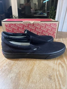 Vans Classic Slip-On Shoes Mens11.5 Canvas Skate Black Worn Once! - Picture 1 of 9