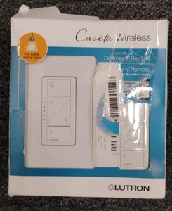 Lutron P-PKG1W-WH-R Caseta Wireless Smart Lighting Dimmer Switch+Remote, OBN, N2 - Picture 1 of 3