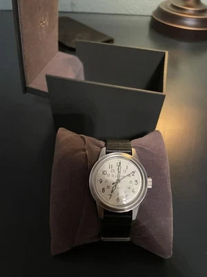 Bulova 96A246 Men's Hack Watch Ivory Dial Black Leather Strap Automatic 38MM - Image 1 of 4