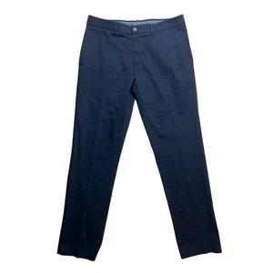 Haggar Mens Slim Fit Premium No Iron Khaki Pants Navy Blue 34x32 - Picture 1 of 9