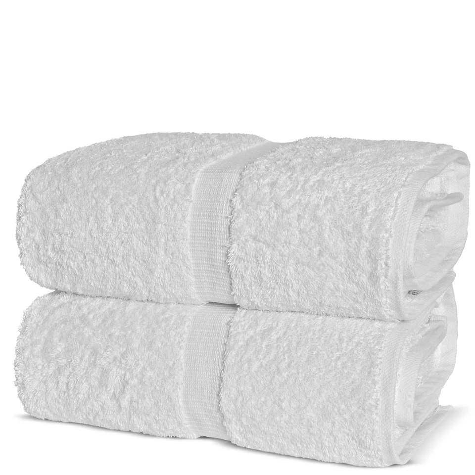 100 Cotton Turkish Bath Sheets (35''x70'' Large Sheet Towels-White)