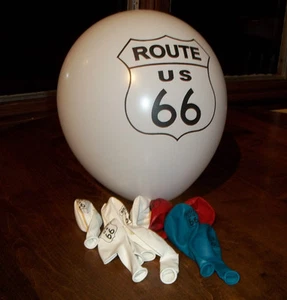 Set of Twenty Route 66 12 inch Latex Balloons Specialty Item Party Decorations - Picture 1 of 2