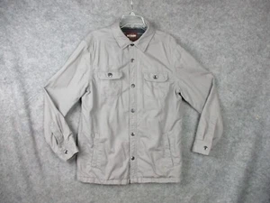Alesbury Barn Jacke Herren Large grau Utility Arbeit Knopf Baumwolle gefüttert Taschen - Bild 1 von 14