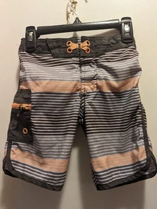 Art Class Boys 5 Gray And Peach Adjustable Waist Swim Trunks - Picture 1 of 7