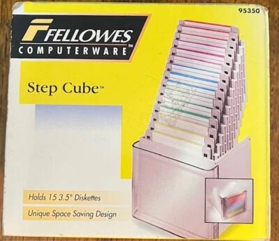 Fellowes Computerware Step Cube: 15 disquetes de 3,5" 95350 - sellados con desgaste de caja Foto 1 de 2