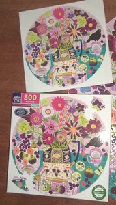 500 PIECE JIGSAW PUZZLE Round eeboo Fruits & Flowers Still Life 2024 art - Picture 1 of 3