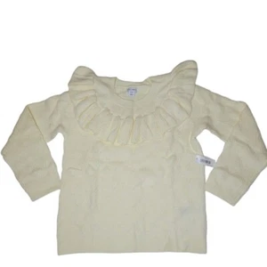 Amazon Essentials Girls Long Sleeve Soft Touch Ruffle Ivory Sweater Size XL New - Picture 1 of 10