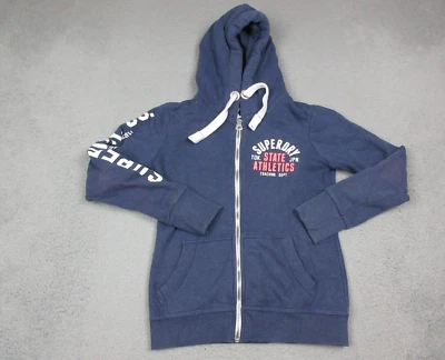 Superdry Suéter Mujer Adulto Pequeño Azul Logo Japón Cremallera Completa Sudadera con Capucha Mujer Foto 1 de 4
