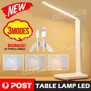 Touch LED Desk Lamp Bedside Study Reading Table Light Dimmable USB Rechargeable - Picture 1 of 11