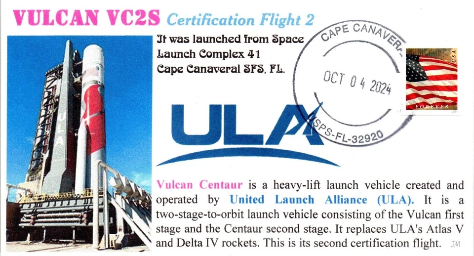 Space cover ULA Vulcan Centaur Certification 2 Launch from CCSFS, 10/4/2024 - Image 1 of 1