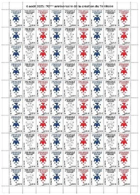 fsat 2024 taaf 60th Ann French South  Antarctic Territories TAAF 90v FULL SHEET - Image 1 of 1