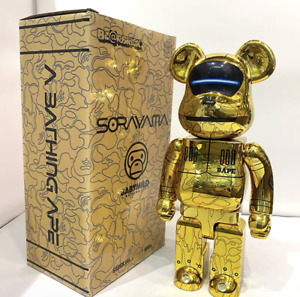 400%Bearbrick BAPE Gold Shark Art line Action Figure Home Deco Art Toy Gift Doll