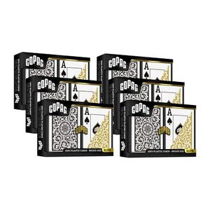 Copag 1546 Design 100% Plastic Playing Cards, Bridge Size (Narrow) Black/Gold... - Picture 1 of 6