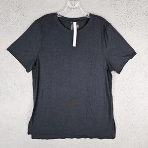 Lululemon camicia donna 14 nero testurizzato manica corta spacco pullover maglietta atletica - Foto 1 di 9