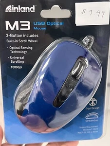 Inland M3 USB Optical Mouse - Picture 1 of 2