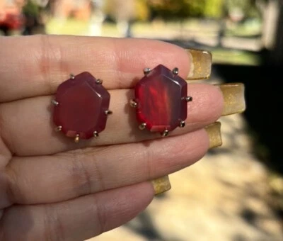 Pendientes Morgan de ágata rosa vintage de oro raro Kendra Scott Foto 1 de 4