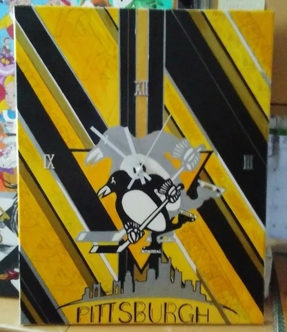 Pittsburgh Penguins Wooden Wall Clock Cover