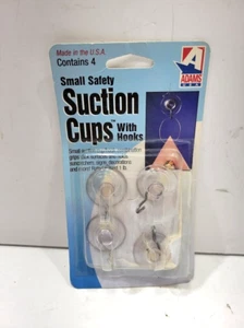 ADAMS 4-Piece Small Safety Suction Cups w/ Hooks - Picture 1 of 2