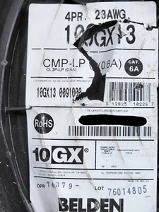 Belden 10GX13 23/4P 625MHz Cat6A Enhanced U/UTP Networking Cable CMP White /50ft - Picture 1 of 8