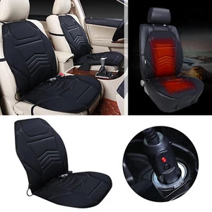 Cojín calefactor asiento coche asiento cálido cómodo ajustable asiento negro para invierno - Imagen 1 de 19