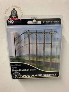 Woodland Scenics WUS2265 OO Wired Poles Single Crossbar - Picture 1 of 1