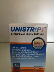 UniStrip Glucose Test Strips 50 ct - Generic For One Touch Ultra. EXP 07/2026 - Picture 1 of 4