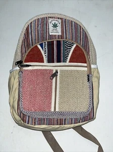 Himalayan Hemp Colorful Backpack Bag Hand Made in Nepal Hippie Boho Style - EUC! - Picture 1 of 3