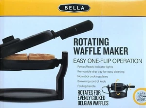 Bella Rotating Waffle Maker 1000 Watts Nonstick Black Brand New! - Picture 1 of 2