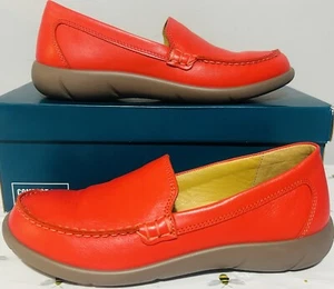 Mocassini slip-on in pelle arancione sangue Hotter Retro2, Comfort Lab. Nuovo e imballato - Foto 1 di 17