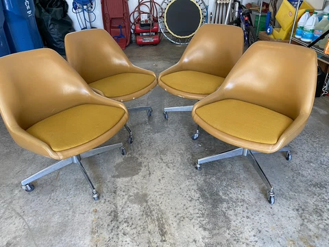 Vintage Mid Century Modern Eames Era Steelcase Rolling Desk Office Chairs Cover